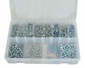 Assorted Round Head Slotted BA Screws & Nuts (500)